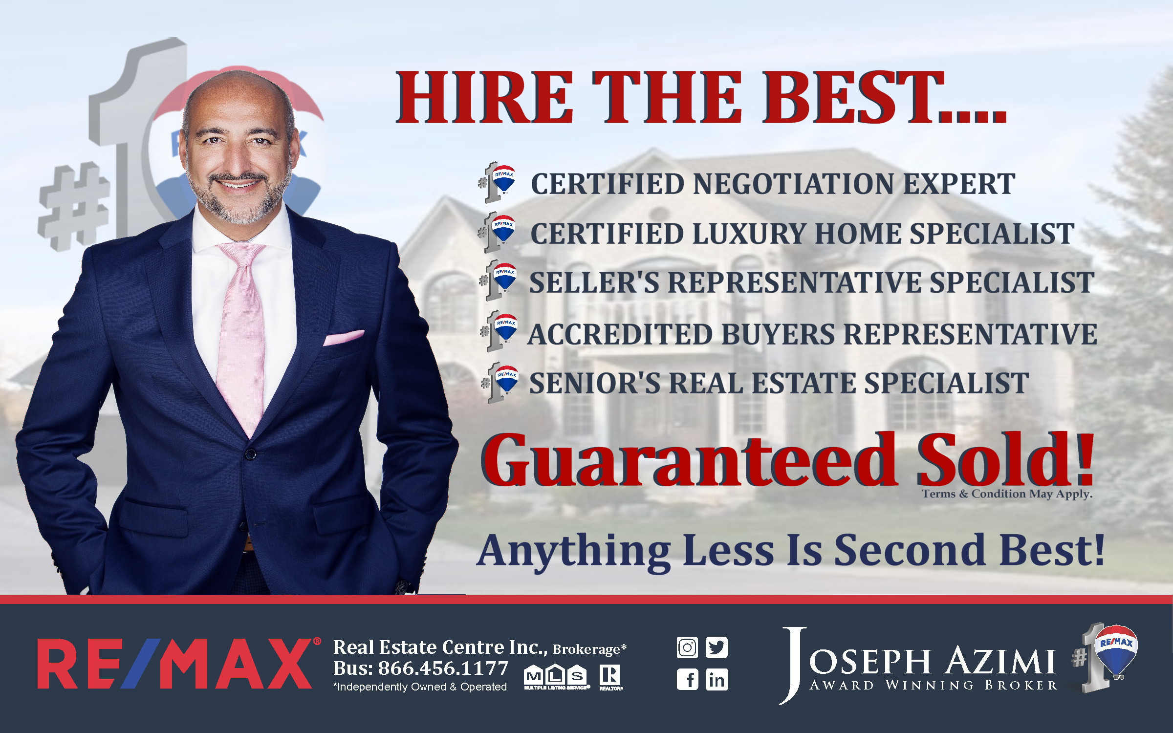 Top Luxury Real Estate Agent Broker Joseph Azimi Toronto Oakville Vaughan Kleinburg Mississauga